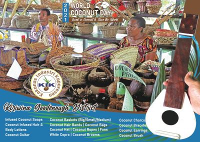 Kiriwina Goodenough District Cooperative group, Milne Bay Province, displaying their Coconut products