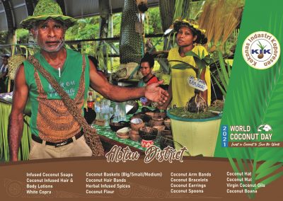 Alotau District Cooperative group, Milne Bay Province, displaying their Coconut products